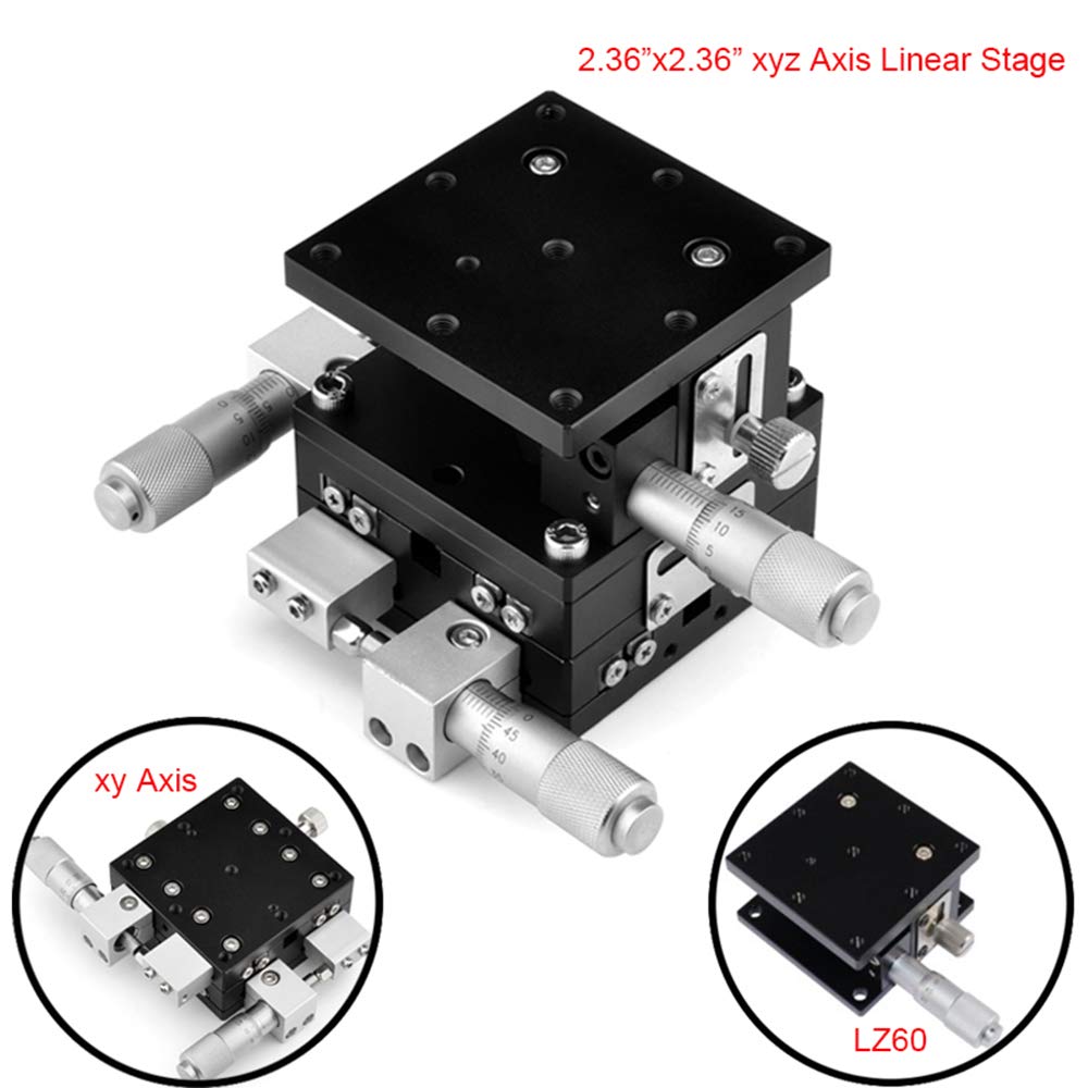 XYZ 3 Axis Manual Linear Stage 60x60mm Trimming Bearing